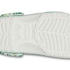 Crocs 4 Printing Outdoor Flat Heel Beach Sports White Green Sandals “White Green” 206230-1C8