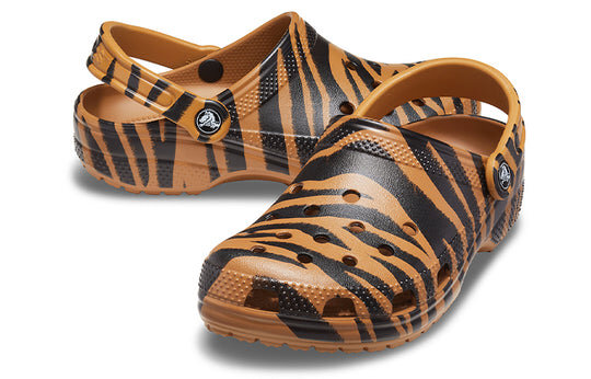 Crocs Classic clog Animal Printing Beach Tiger Stripes Yellow Sandals 206676-2ZF Crocs Classic clog Animal Printing Beach Tiger Stripes Yellow Sandals 206676-2ZF