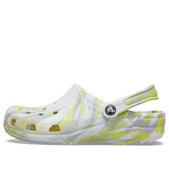 Crocs Classic Clog Marble Beach Sports Unisex White Gray Sandals “White Gray” 206867-1FJ