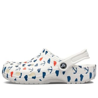 Crocs Classic Clog Printing Sandals White Blue 206053-94S