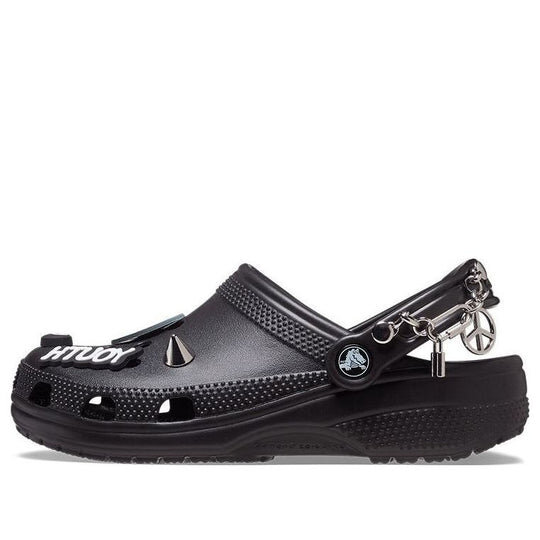 Crocs Classic Feel The Positivity Casual Unisex Black Sandals 207571-001 Crocs Classic Feel The Positivity Casual Unisex Black Sandals 207571-001