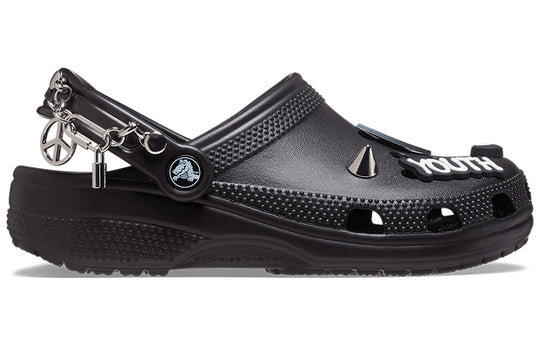 Crocs Classic Feel The Positivity Casual Unisex Black Sandals 207571-001 Crocs Classic Feel The Positivity Casual Unisex Black Sandals 207571-001