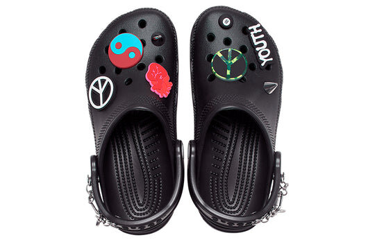 Crocs Classic Feel The Positivity Casual Unisex Black Sandals 207571-001 Crocs Classic Feel The Positivity Casual Unisex Black Sandals 207571-001