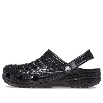 Crocs Classic Metallic Crocskin Clogs “Black” 209093-040