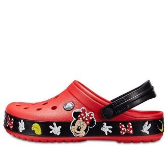 Crocs Crocband Cartoon Mickey Mouse Wear-Resistant Unisex Red Black Sandals “Red Black” 204936-90H