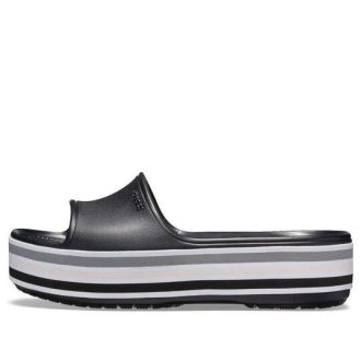 Crocs Crocband Platform Slides “Black Grey White” 205693-001