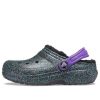 Crocs (GS) Classic Lined Clogs “Black Purple Sparkles” 205937-9BD