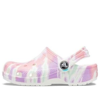 Crocs (GS) Classic Tie-Dye Graphic Clogs “White Multi” 205451-6SN