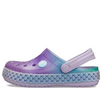 Crocs (GS) Crocband Rainbow Glitter Band Clogs “Purple Blue” 206344-530