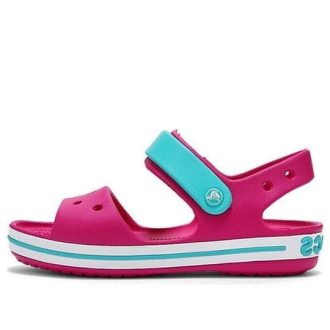 Crocs (GS) Crocband Strap Closure Sandals “Pink Blue” 12856-6LH