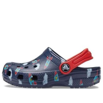 Crocs (GS) Iconic Lightweight with Ankle Staps Clogs “Blue Red” 207321-410