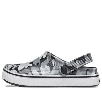 Crocs (GS) Off Court Printed Clogs “Grey Black White” 209150-066