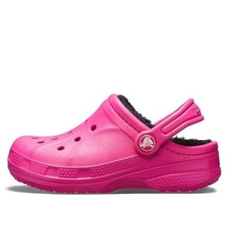 Crocs (GS) Ralen Lined Clogs “Candy Pink Black” 16245-6X1