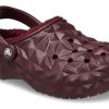 Crocs Lined Geometric Clogs “Dark Cherry” 210069-6WD