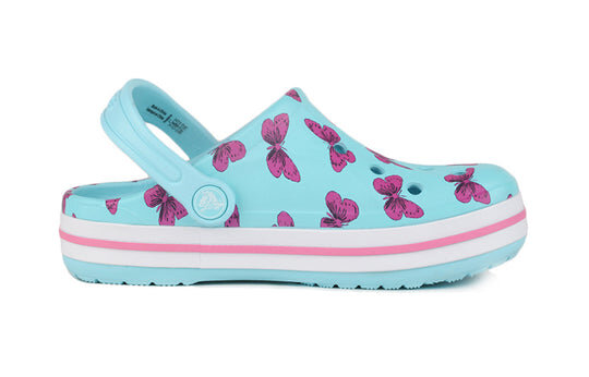 Crocs (PS) 4 Printing Outdoor Flat Heel Beach Sports Blue Sandals 206178-4O9 Crocs (PS) 4 Printing Outdoor Flat Heel Beach Sports Blue Sandals 206178-4O9