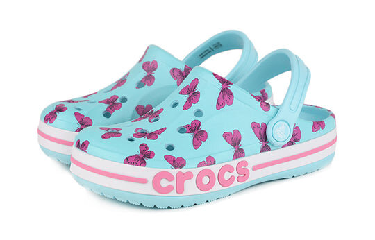 Crocs (PS) 4 Printing Outdoor Flat Heel Beach Sports Blue Sandals 206178-4O9 Crocs (PS) 4 Printing Outdoor Flat Heel Beach Sports Blue Sandals 206178-4O9