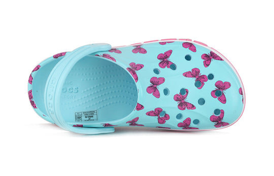 Crocs (PS) 4 Printing Outdoor Flat Heel Beach Sports Blue Sandals 206178-4O9 Crocs (PS) 4 Printing Outdoor Flat Heel Beach Sports Blue Sandals 206178-4O9