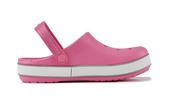 Crocs (PS) Crocband Bold Logo Outdoor Flat Heel Minimalistic Sports Pink Sandals 206022-65Y Crocs (PS) Crocband Bold Logo Outdoor Flat Heel Minimalistic Sports Pink Sandals 206022-65Y