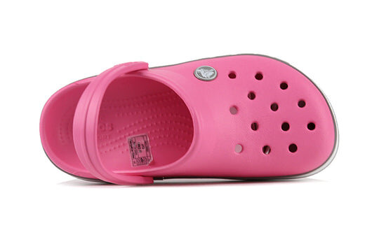 Crocs (PS) Crocband Bold Logo Outdoor Flat Heel Minimalistic Sports Pink Sandals 206022-65Y Crocs (PS) Crocband Bold Logo Outdoor Flat Heel Minimalistic Sports Pink Sandals 206022-65Y