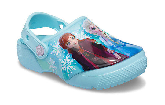 Crocs (PS) Frozen Printing Outdoor Flat Heel Sports Blue Sandals 207078-4O9 Crocs (PS) Frozen Printing Outdoor Flat Heel Sports Blue Sandals 207078-4O9