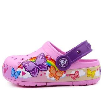 Crocs (PS) Funny Butterfly Outdoor Flat Heel Sports Pink Sandals 205649-6I2