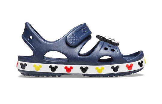 Crocs (PS) Funny Mickey Velcro Outdoor Open Toe Flat Heel Sports Deep Blue Sandals 206171-410 Crocs (PS) Funny Mickey Velcro Outdoor Open Toe Flat Heel Sports Deep Blue Sandals 206171-410