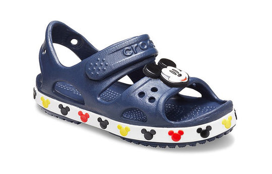 Crocs (PS) Funny Mickey Velcro Outdoor Open Toe Flat Heel Sports Deep Blue Sandals 206171-410 Crocs (PS) Funny Mickey Velcro Outdoor Open Toe Flat Heel Sports Deep Blue Sandals 206171-410