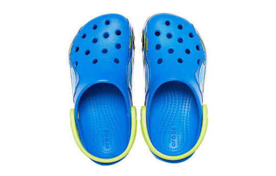 Crocs (PS) Funny Pattern Flat Heel Sports Blue Sandals 207074-4JL Crocs (PS) Funny Pattern Flat Heel Sports Blue Sandals 207074-4JL