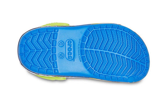 Crocs (PS) Funny Pattern Flat Heel Sports Blue Sandals 207074-4JL Crocs (PS) Funny Pattern Flat Heel Sports Blue Sandals 207074-4JL