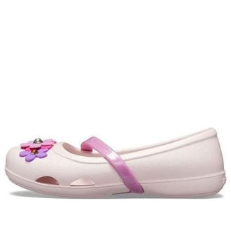 Crocs (PS) Lina Charm Flat Flowers Pale Pink Sandals 205529-6PI Crocs (PS) Lina Charm Flat Flowers Pale Pink Sandals 205529-6PI