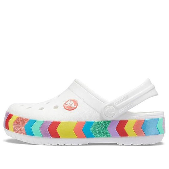 Crocs Rainbow Outdoor Beach Sports Big Boys White Sandals 207007-100 Crocs Rainbow Outdoor Beach Sports Big Boys White Sandals 207007-100