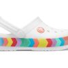 Crocs Rainbow Outdoor Beach Sports Big Boys White Sandals 207007-100 Crocs Rainbow Outdoor Beach Sports Big Boys White Sandals 207007-100