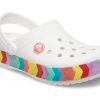 Crocs Rainbow Outdoor Beach Sports Big Boys White Sandals 207007-100 Crocs Rainbow Outdoor Beach Sports Big Boys White Sandals 207007-100