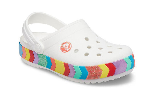 Crocs Rainbow Outdoor Beach Sports Big Boys White Sandals 207007-100 Crocs Rainbow Outdoor Beach Sports Big Boys White Sandals 207007-100