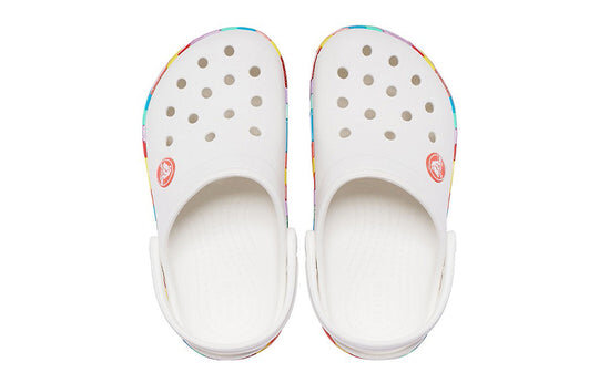 Crocs Rainbow Outdoor Beach Sports Big Boys White Sandals 207007-100 Crocs Rainbow Outdoor Beach Sports Big Boys White Sandals 207007-100