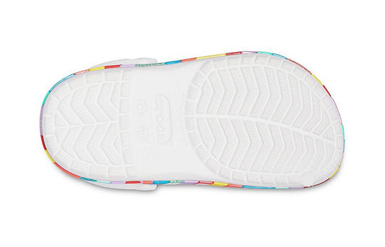 Crocs Rainbow Outdoor Beach Sports Big Boys White Sandals 207007-100 Crocs Rainbow Outdoor Beach Sports Big Boys White Sandals 207007-100