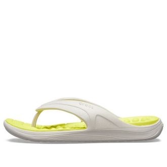 Crocs Reviva Stylish Upper Round Toe Flip Flops “White Yellow” 205545-1CC Crocs Reviva Stylish Upper Round Toe Flip Flops “White Yellow” 205545-1CC