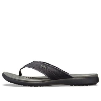 Crocs Santa Cruz Canvas Flip Flops “Black Slate Gray” 205612-0DD Crocs Santa Cruz Canvas Flip Flops “Black Slate Gray” 205612-0DD