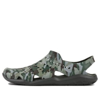 Crocs Swiftwater Camo Wave Sandals “Green Brown” 206010-97G