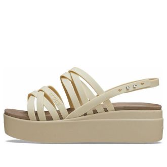 Crocs (WMNS) Brooklyn Strappy Low Wedge “Bone” 206751-2Y2