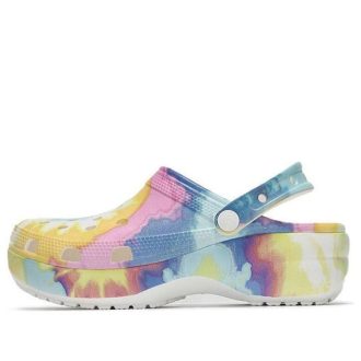 Crocs (WMNS) Classic clog clouds Tie Dye Printing Lightweight Cozy Sports Sandals Pink Blue 207151-94S Crocs (WMNS) Classic clog clouds Tie Dye Printing Lightweight Cozy Sports Sandals Pink Blue 207151-94S