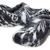 Crocs (WMNS) Classic Lined Clog Outdoor Sandals “Marbled White Black” 207180-103