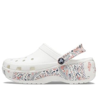 Crocs (WMNS) Classic Platform Americana Paisley Clogs “White” 207337-94S