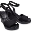 Crocs (WMNS) Leigh II Cross Strap Ankle Wedge Sandals “Black” 204950-060