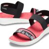 Crocs (WMNS) LiteRide Pattern Outdoor Open Toe Black Red Sandals “Black Red” 205868-066