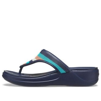 Crocs (WMNS) Monterey Bead Strap Wedge “Dark Blue” 206641-4HQ