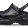 Crocs (WMNS) Small Whale Retro Crocs Thick Sole Black Sandals 206302-001
