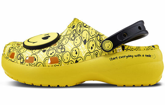 Crocs (WMNS) X Smiley Classic Clog Thick Sole Smiling Face clouds Sandals Yellow Black 207233-90H Crocs (WMNS) X Smiley Classic Clog Thick Sole Smiling Face clouds Sandals Yellow Black 207233-90H