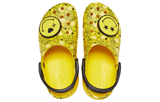 Crocs (WMNS) X Smiley Classic Clog Thick Sole Smiling Face clouds Sandals Yellow Black 207233-90H Crocs (WMNS) X Smiley Classic Clog Thick Sole Smiling Face clouds Sandals Yellow Black 207233-90H