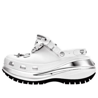 Crocs x MCM Mega Crush Clogs “White Silver” MEXDAMM08WT